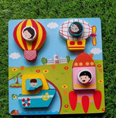 Wooden 3D chunky Puzzle Transport theme - EKT2868